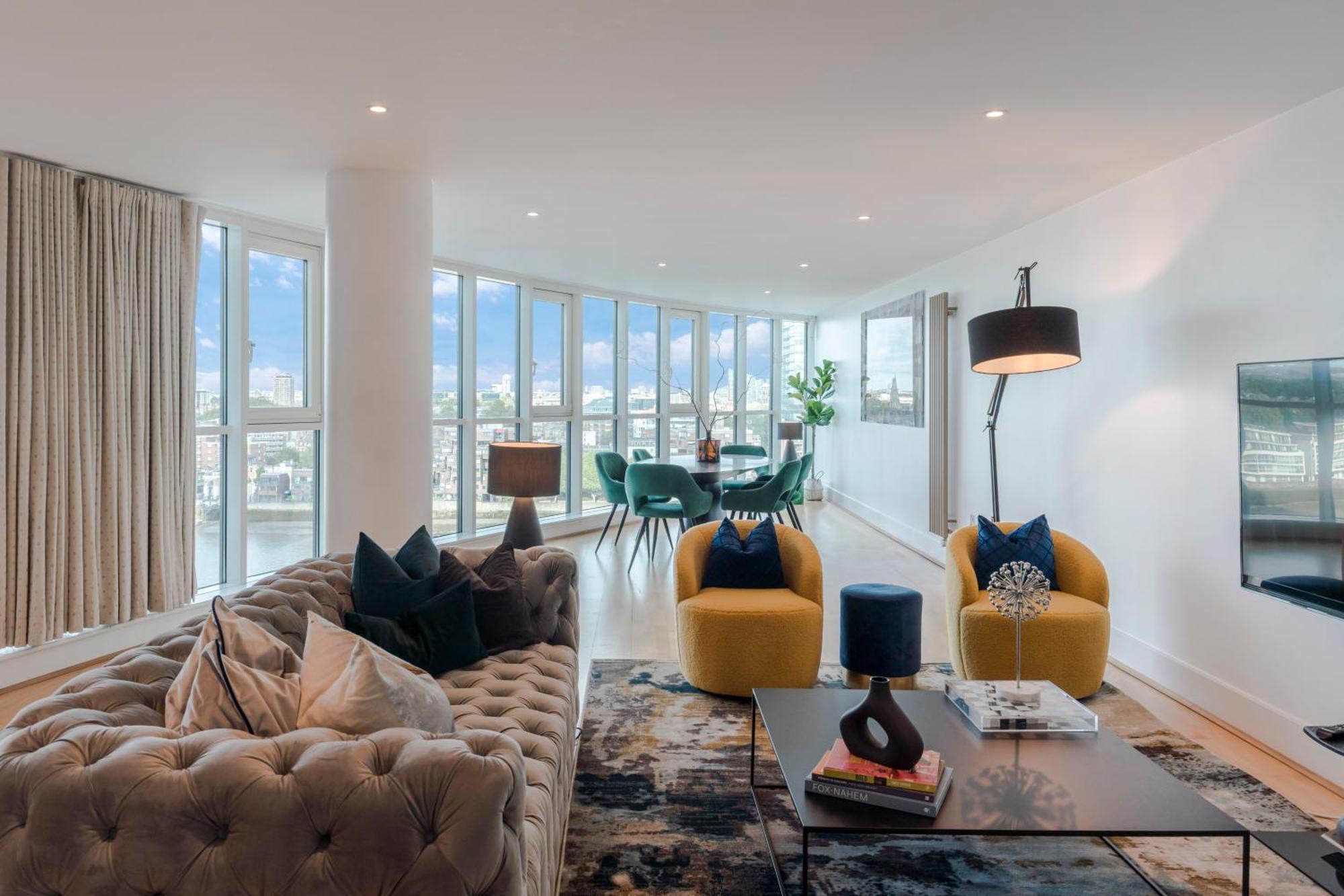 Best Thames View In Town! Large Luxxe Nomad Design Family Home London Szoba fotó